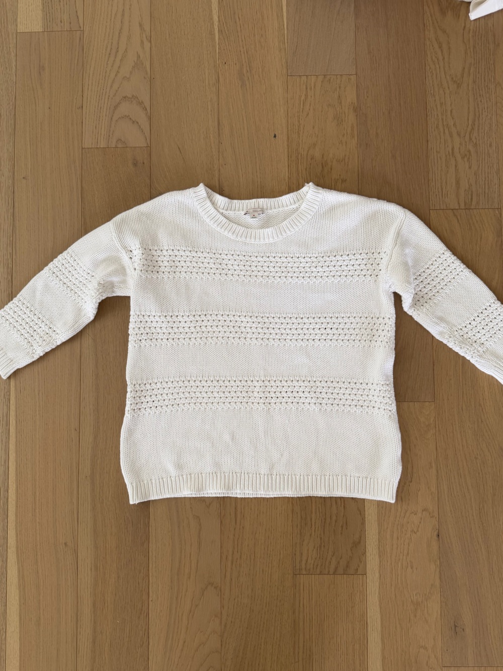 GAP Cream Open-Knit Crew Neck Sweater